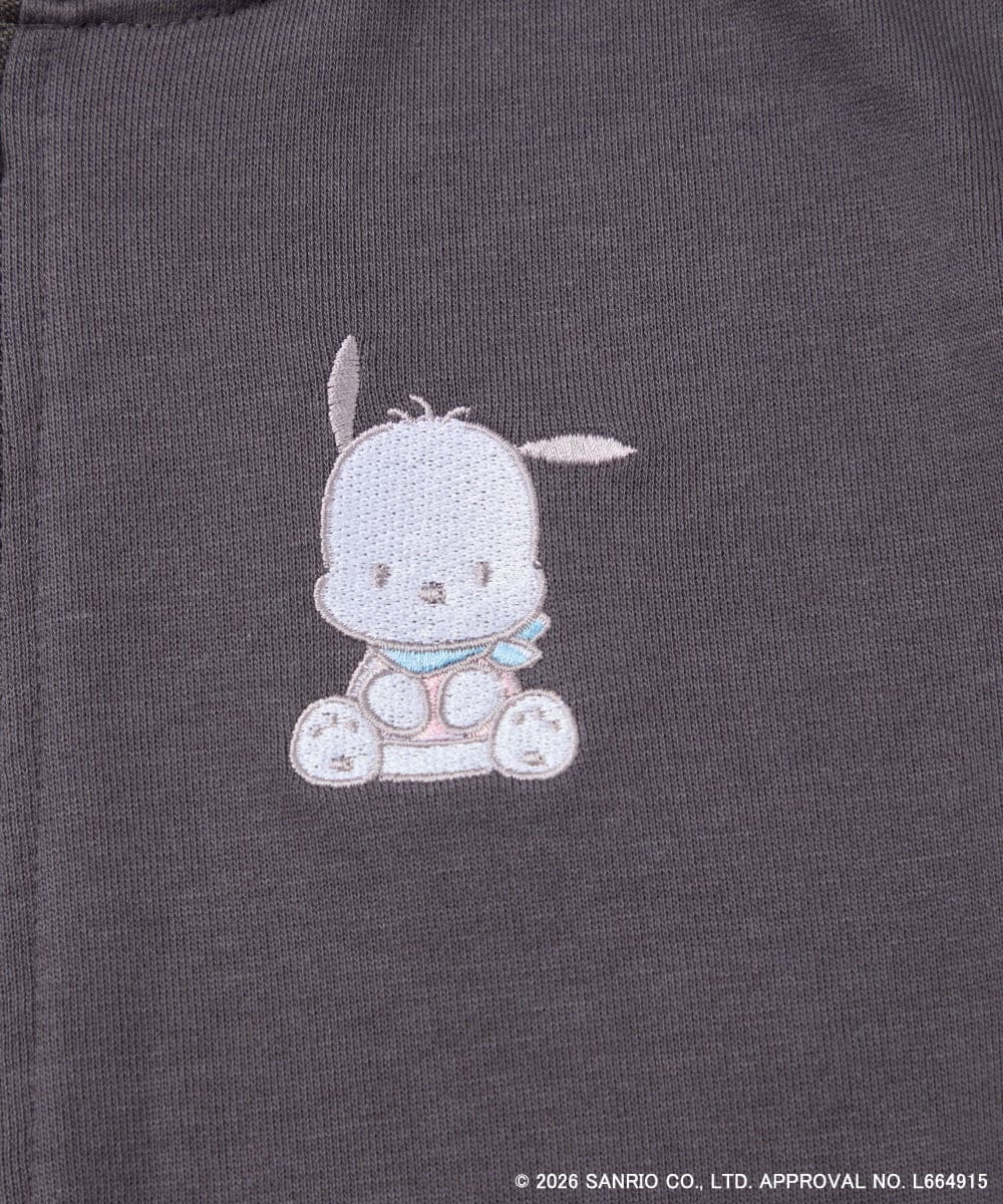 KJCED80049 a.v.v KIDS(アー・ヴェ・ヴェ) 【数量限定】[110-160][シナモロール＆ポチャッコ]フリル衿スウェットカーディガン ダークグレー