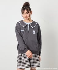 KJCED80049 a.v.v KIDS(アー・ヴェ・ヴェ) 【数量限定】[110-160][シナモロール＆ポチャッコ]フリル衿スウェットカーディガン ダークグレー