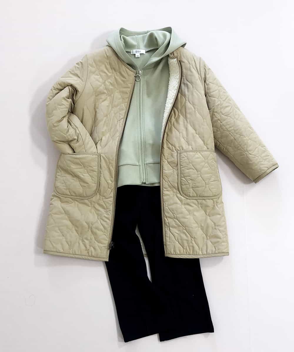 KJCEM21029 a.v.v KIDS(アー・ヴェ・ヴェ) [100-130]【羽織に最適】ダンボールパーカー[WEB限定サイズ] ライトグリーン