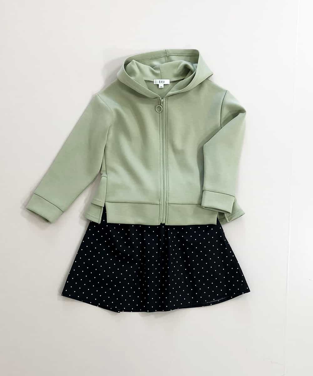 KJCEM21029 a.v.v KIDS(アー・ヴェ・ヴェ) [100-130]【羽織に最適】ダンボールパーカー[WEB限定サイズ] ライトグリーン
