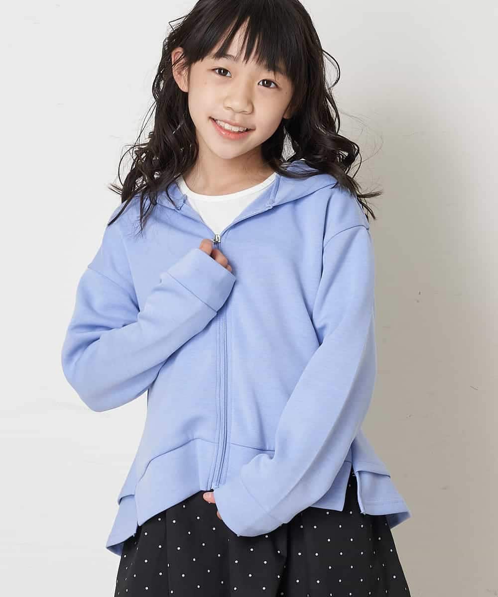 KJCEP30029 a.v.v KIDS(アー・ヴェ・ヴェ) [100-130]バックフリルダンボールパーカー ライトブルー