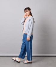 KJCFD31039 a.v.v KIDS(アー・ヴェ・ヴェ) [130-160]Nネックカットカーディガン ライトグレー