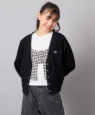 KJCFD31039 a.v.v KIDS(アー・ヴェ・ヴェ) [130-160]Nネックカットカーディガン ブラック