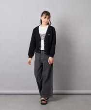 KJCFD31039 a.v.v KIDS(アー・ヴェ・ヴェ) [130-160]Nネックカットカーディガン ブラック