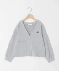 KJCFD31039 a.v.v KIDS(アー・ヴェ・ヴェ) [130-160]Nネックカットカーディガン ライトグレー