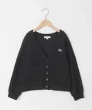 KJCFD31039 a.v.v KIDS(アー・ヴェ・ヴェ) [130-160]Nネックカットカーディガン ブラック