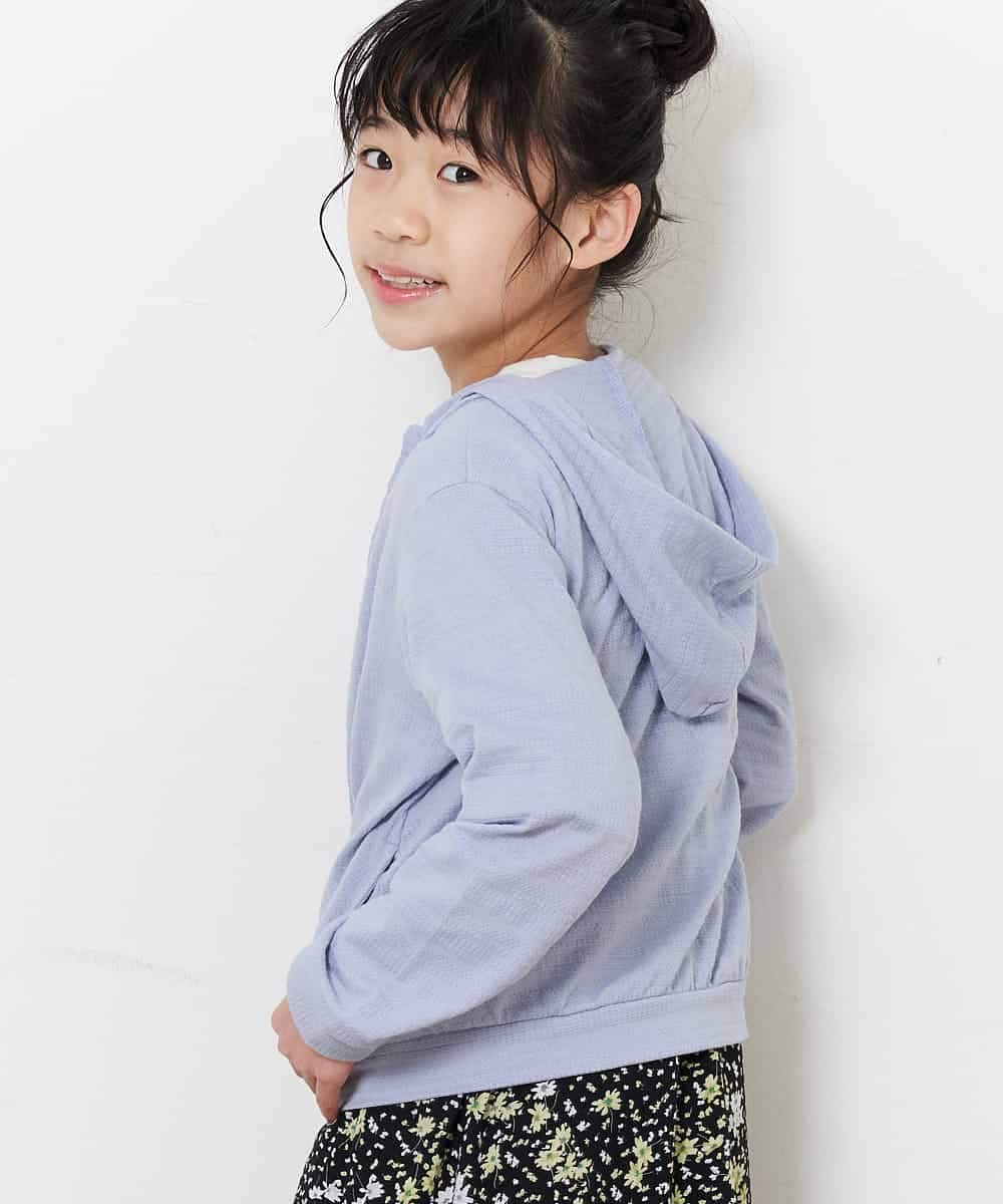 KJCFM30024 a.v.v KIDS(アー・ヴェ・ヴェ) [100-130]ボーダージャガードジップパーカー[WEB限定サイズ] ライトブルー