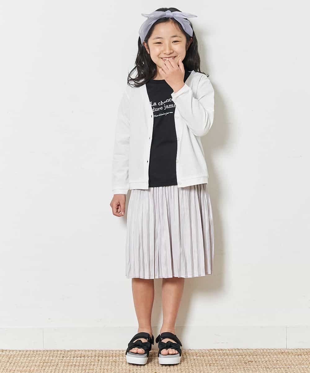 KJCFM31019 a.v.v KIDS(アー・ヴェ・ヴェ) [100-130]Vネックカットカーディガン[WEB限定サイズ] ホワイト