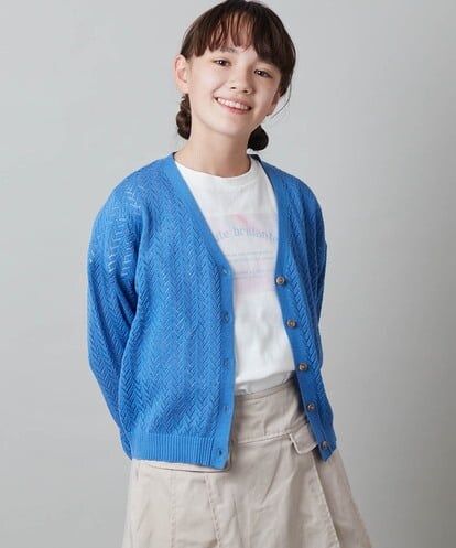 KJCFU40044 a.v.v KIDS [160]透かし編みカーディガン