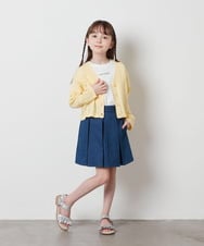 KJCFW40039 a.v.v KIDS(アー・ヴェ・ヴェ) [140-150]透かし編みカーディガン ライトイエロー