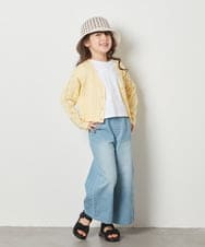 KJCFW40039 a.v.v KIDS(アー・ヴェ・ヴェ) [140-150]透かし編みカーディガン ライトイエロー