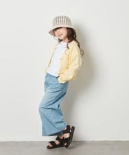 KJCFW40039 a.v.v KIDS(アー・ヴェ・ヴェ) [140-150]透かし編みカーディガン ライトイエロー