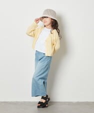 KJCFW40039 a.v.v KIDS(アー・ヴェ・ヴェ) [140-150]透かし編みカーディガン ライトイエロー