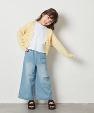 KJCFW40039 a.v.v KIDS(アー・ヴェ・ヴェ) [140-150]透かし編みカーディガン ライトイエロー