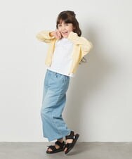 KJCFW40039 a.v.v KIDS(アー・ヴェ・ヴェ) [140-150]透かし編みカーディガン ライトイエロー