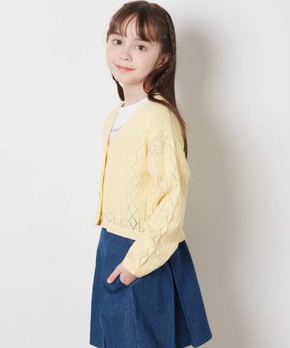 KJCFW40039 a.v.v KIDS [140-150]透かし編みカーディガン