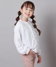 KJCFW41034 a.v.v KIDS(アー・ヴェ・ヴェ) [140-150]ボーダーJQカーデ ホワイト