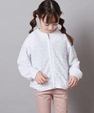 KJCFW41034 a.v.v KIDS(アー・ヴェ・ヴェ) [140-150]ボーダーJQカーデ ホワイト