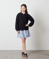 KJCFW41034 a.v.v KIDS(アー・ヴェ・ヴェ) [140-150]ボーダーJQカーデ ホワイト