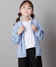 KJCFW41034 a.v.v KIDS(アー・ヴェ・ヴェ) [140-150]ボーダーJQカーデ ホワイト