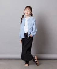 KJCFW41034 a.v.v KIDS(アー・ヴェ・ヴェ) [140-150]ボーダーJQカーデ ホワイト