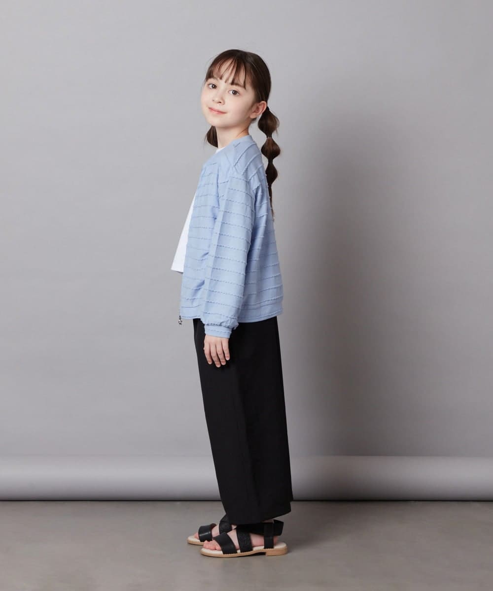 KJCFW41034 a.v.v KIDS(アー・ヴェ・ヴェ) [140-150]ボーダーJQカーデ ホワイト