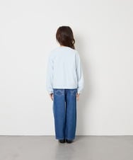 KJCGD01039 a.v.v KIDS(アー・ヴェ・ヴェ) 【UVカット】[120-160]ボーダージャガードカーディガン ライトブルー