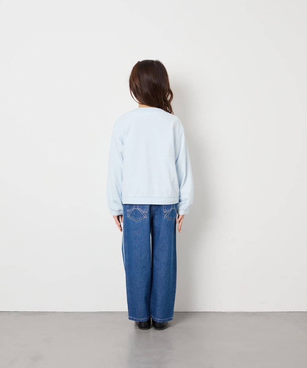 KJCGD01039 a.v.v KIDS(アー・ヴェ・ヴェ) 【UVカット】[120-160]ボーダージャガードカーディガン ライトブルー