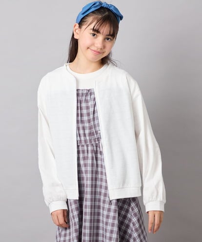 KJCGD01039 a.v.v KIDS 【UVカット】[120-160]ボーダージャガードカーディガン