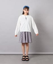 KJCGD01039 a.v.v KIDS(アー・ヴェ・ヴェ) 【UVカット】[120-160]ボーダージャガードカーディガン ホワイト