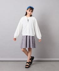 KJCGD01039 a.v.v KIDS(アー・ヴェ・ヴェ) 【UVカット】[120-160]ボーダージャガードカーディガン ホワイト