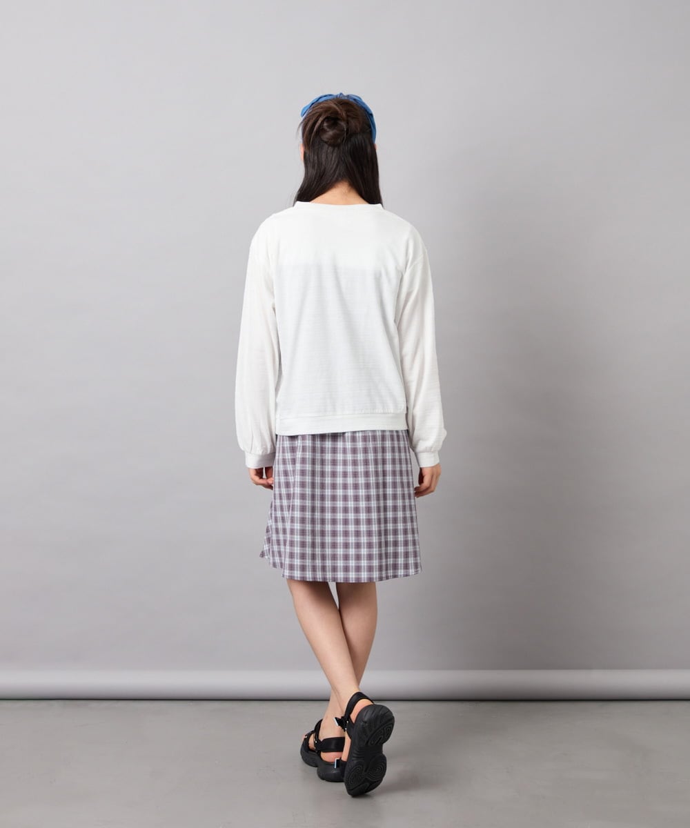 KJCGD01039 a.v.v KIDS(アー・ヴェ・ヴェ) 【UVカット】[120-160]ボーダージャガードカーディガン ホワイト