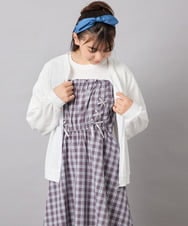 KJCGD01039 a.v.v KIDS(アー・ヴェ・ヴェ) 【UVカット】[120-160]ボーダージャガードカーディガン ホワイト