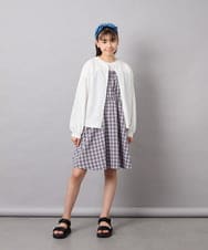 KJCGD01039 a.v.v KIDS(アー・ヴェ・ヴェ) 【UVカット】[120-160]ボーダージャガードカーディガン ホワイト