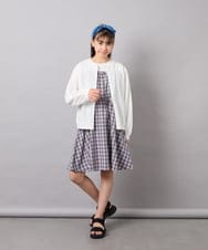 KJCGD01039 a.v.v KIDS(アー・ヴェ・ヴェ) 【UVカット】[120-160]ボーダージャガードカーディガン ホワイト