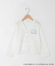 KJCGD55049 a.v.v KIDS(アー・ヴェ・ヴェ) [110-140]【数量限定】[シナモロール＆クロミ]レーシーボーダーカーディガン ホワイト