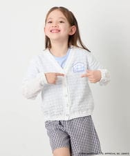 KJCGD55049 a.v.v KIDS(アー・ヴェ・ヴェ) [110-140]【数量限定】[シナモロール＆クロミ]レーシーボーダーカーディガン ホワイト