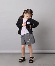 KJCGD55049 a.v.v KIDS(アー・ヴェ・ヴェ) [110-140]【数量限定】[シナモロール＆クロミ]レーシーボーダーカーディガン ブラック