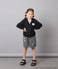 KJCGD55049 a.v.v KIDS(アー・ヴェ・ヴェ) [110-140]【数量限定】[シナモロール＆クロミ]レーシーボーダーカーディガン ブラック