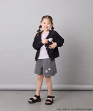 KJCGD55049 a.v.v KIDS(アー・ヴェ・ヴェ) [110-140]【数量限定】[シナモロール＆クロミ]レーシーボーダーカーディガン ブラック