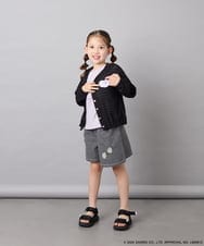 KJCGD55049 a.v.v KIDS(アー・ヴェ・ヴェ) [110-140]【数量限定】[シナモロール＆クロミ]レーシーボーダーカーディガン ブラック