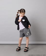 KJCGD55049 a.v.v KIDS(アー・ヴェ・ヴェ) [110-140]【数量限定】[シナモロール＆クロミ]レーシーボーダーカーディガン ブラック