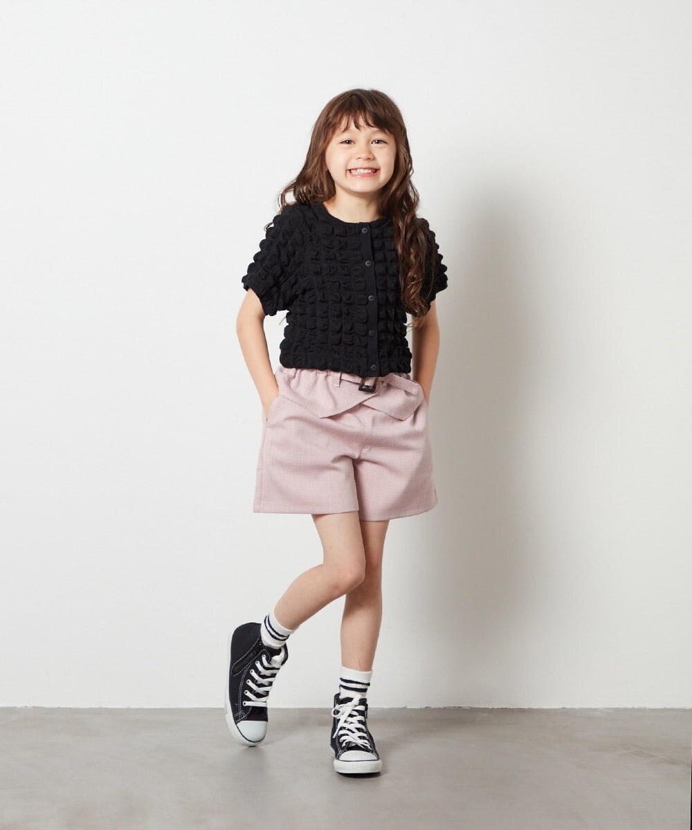 KJCGS03029 a.v.v KIDS(アー・ヴェ・ヴェ) [100-130]ぽこぽこポップコーンカーディガン ブラック