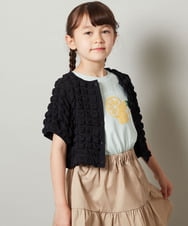KJCGS03029 a.v.v KIDS(アー・ヴェ・ヴェ) [100-130]ぽこぽこポップコーンカーディガン ブラック