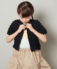 KJCGS03029 a.v.v KIDS(アー・ヴェ・ヴェ) [100-130]ぽこぽこポップコーンカーディガン ブラック