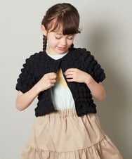 KJCGS03029 a.v.v KIDS(アー・ヴェ・ヴェ) [100-130]ぽこぽこポップコーンカーディガン ブラック
