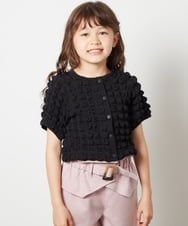 KJCGS03029 a.v.v KIDS(アー・ヴェ・ヴェ) [100-130]ぽこぽこポップコーンカーディガン ブラック
