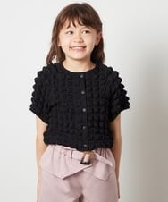 KJCGS03029 a.v.v KIDS(アー・ヴェ・ヴェ) [100-130]ぽこぽこポップコーンカーディガン ブラック