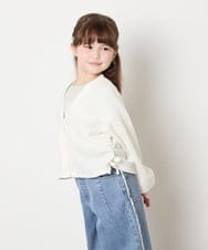KJCHD57039 a.v.v KIDS(アー・ヴェ・ヴェ) [130-160]【UVカット】サイドギャザーシアーカーディガン アイボリー