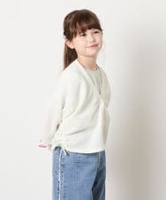 KJCHD57039 a.v.v KIDS(アー・ヴェ・ヴェ) [130-160]【UVカット】サイドギャザーシアーカーディガン アイボリー